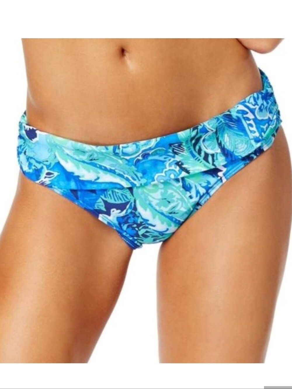 Ralph Lauren Blue & Aqua Tropical Paisley Print Bikini Bottom